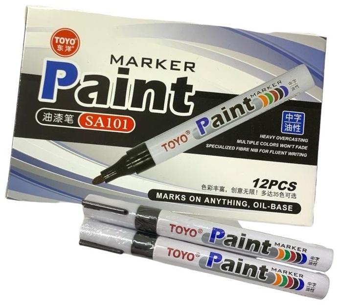 Маркер по металлу черный PAINT MARKER "TOYO"(в упак.12 шт.)